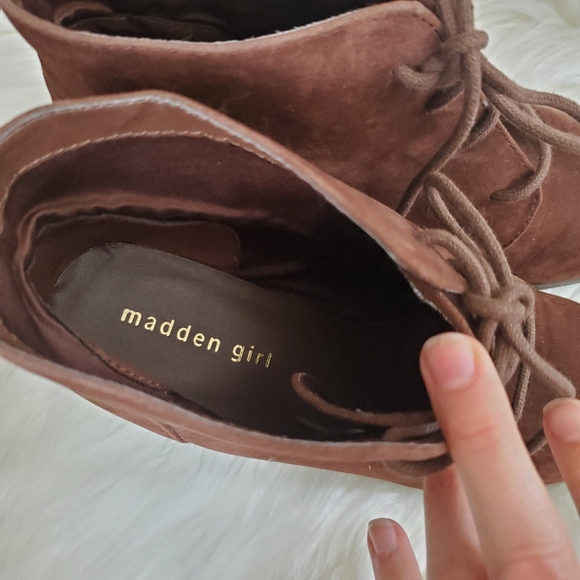Madden Girl Doman Suede Wedge Booties - Picture 3 of 11